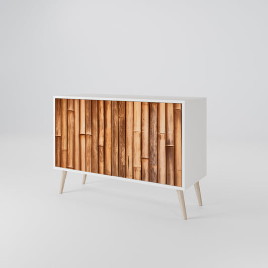 NATURAL WOOD Madia a 2 Ante in Finitura Bianca