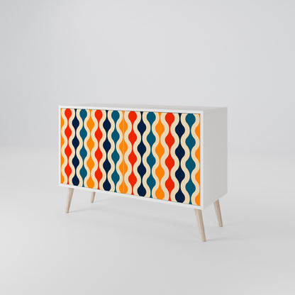 COLORFUL NOSTALGIA Madia a 2 Ante in Finitura Bianca