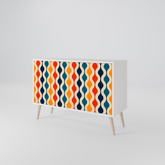 COLORFUL NOSTALGIA Madia a 2 Ante in Finitura Bianca