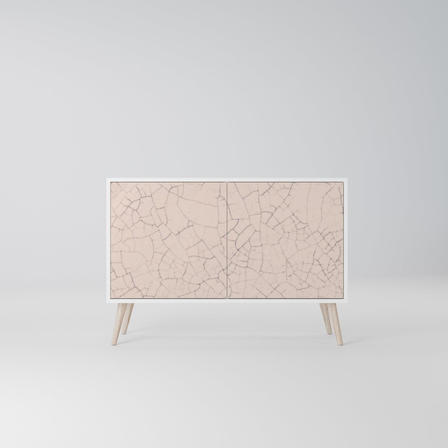 CERAMIC TEXTURE Madia a 2 Ante in Finitura Bianca