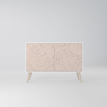 CERAMIC TEXTURE Madia a 2 Ante in Finitura Bianca