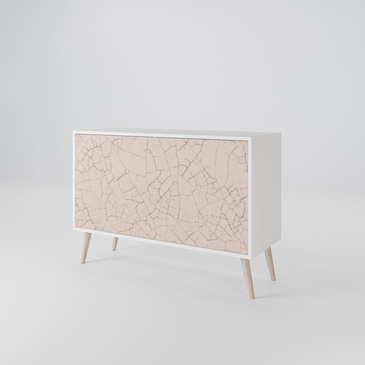 CERAMIC TEXTURE Madia a 2 Ante in Finitura Bianca