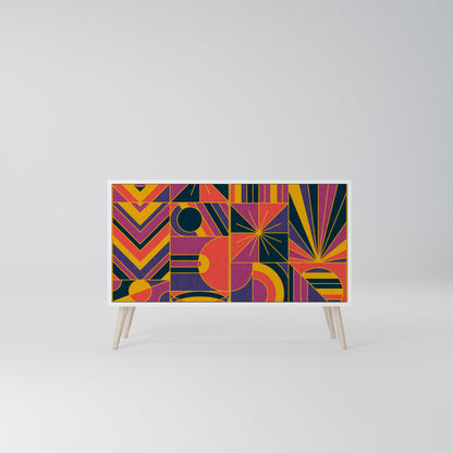 ELECTRIC PATTERNS Madia a 2 Ante in Finitura Bianca