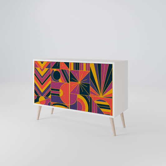 ELECTRIC PATTERNS 2-Door Sideboard in White Finish