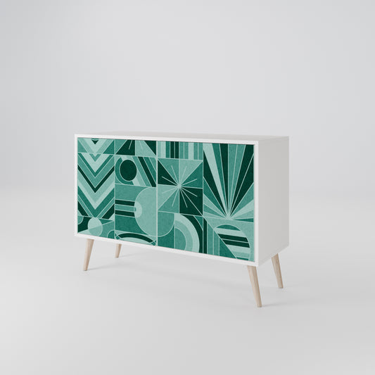 HARMONIC GRID 2-Door Sideboard in White Finish