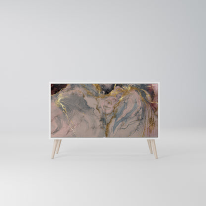 GILDED SWIRLS Madia a 2 Ante in Finitura Bianca