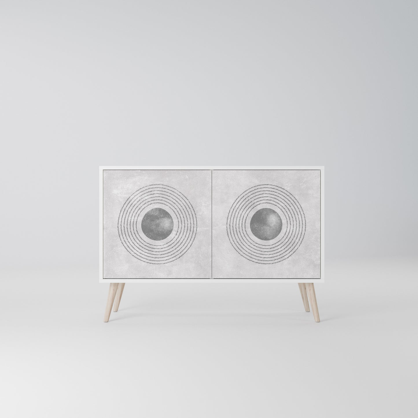 SOLID CIRCLES Madia a 2 Ante in Finitura Bianca