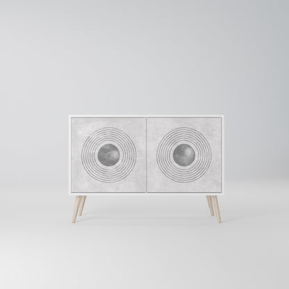 SOLID CIRCLES Madia a 2 Ante in Finitura Bianca