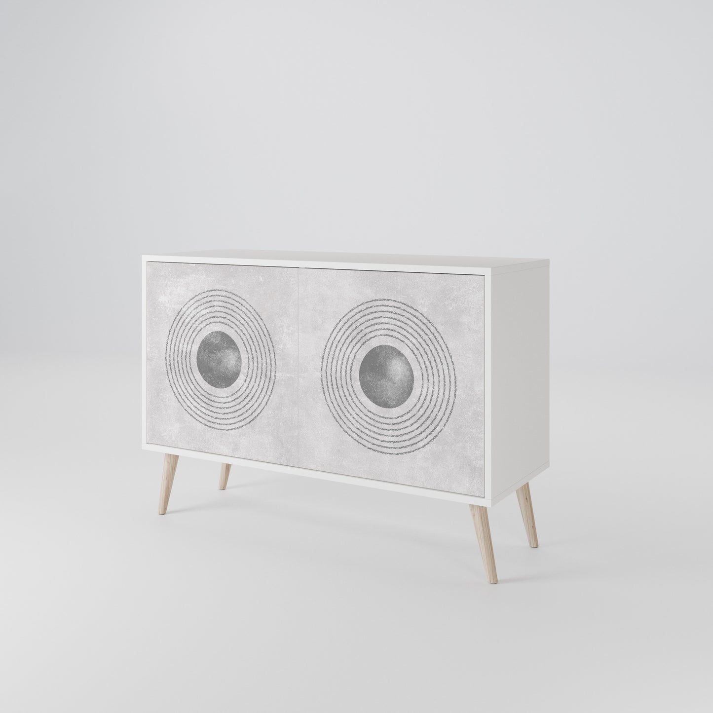 SOLID CIRCLES Madia a 2 Ante in Finitura Bianca