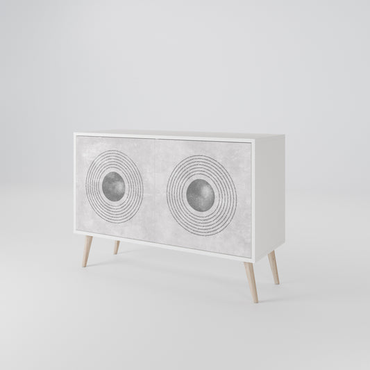 SOLID CIRCLES Madia a 2 Ante in Finitura Bianca