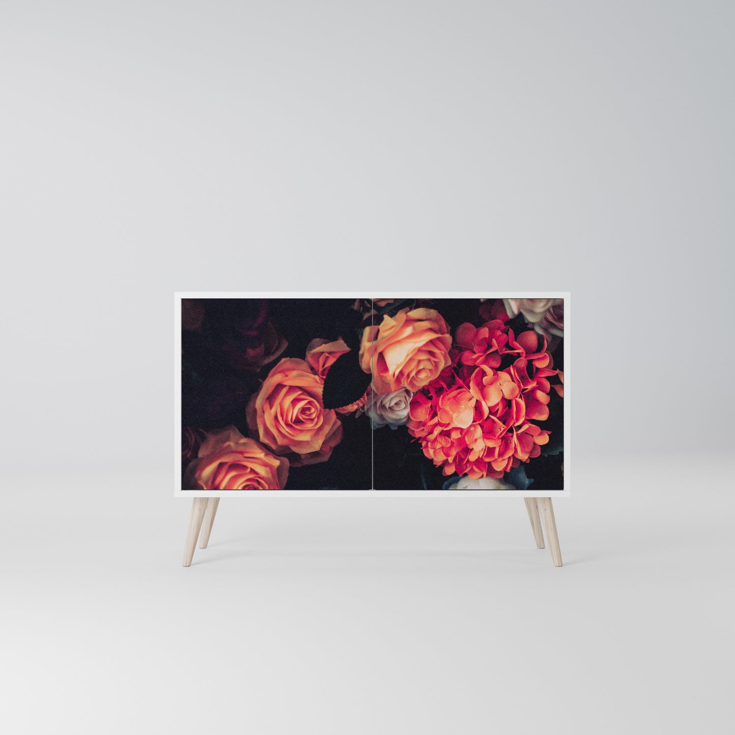 NEVERENDING BLOOM Madia a 2 Ante in Finitura Bianca