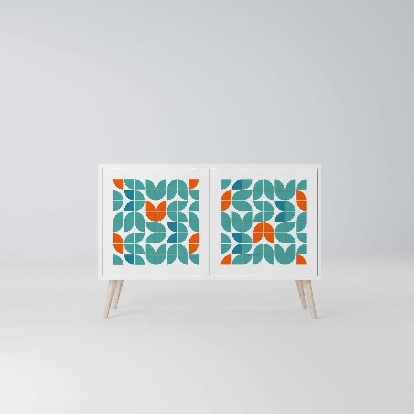 BE THE CHANGE Madia a 2 Ante in Finitura Bianca