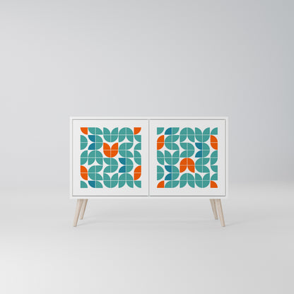 BE THE CHANGE Madia a 2 Ante in Finitura Bianca