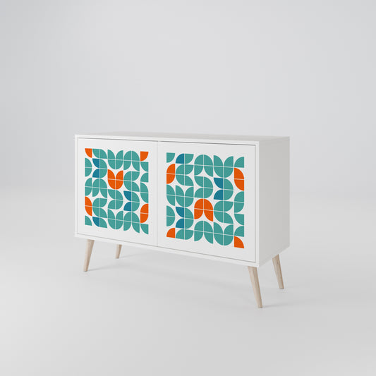 BE THE CHANGE Madia a 2 Ante in Finitura Bianca