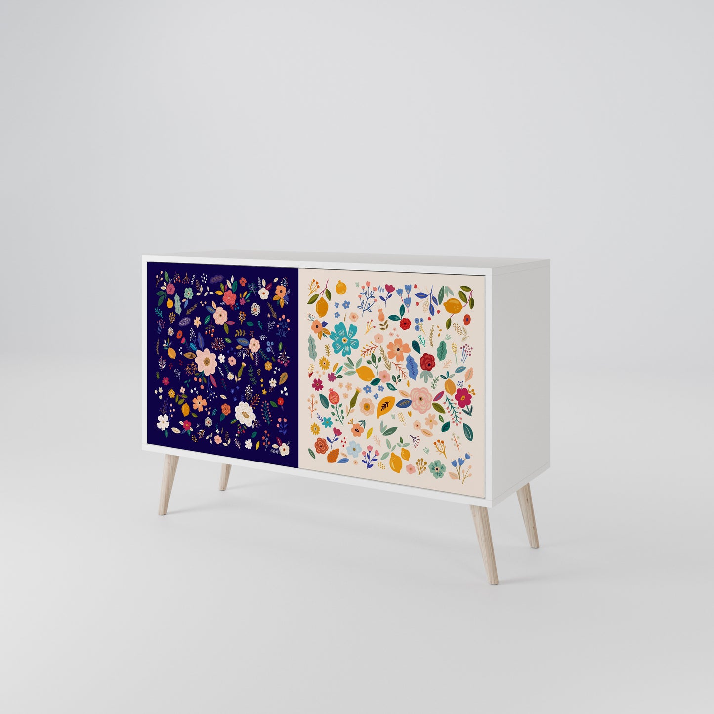 FLORAL COMBINATION Madia a 2 Ante in Finitura Bianca