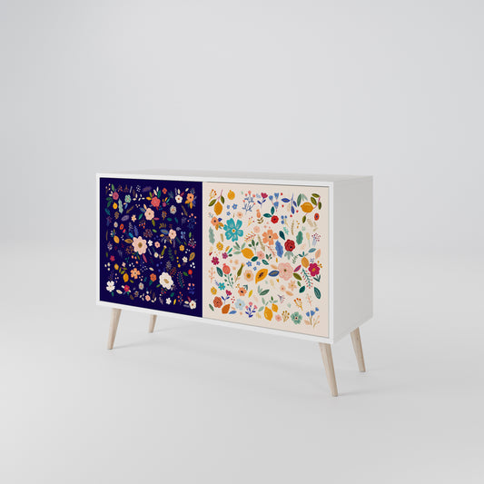 FLORAL COMBINATION Madia a 2 Ante in Finitura Bianca