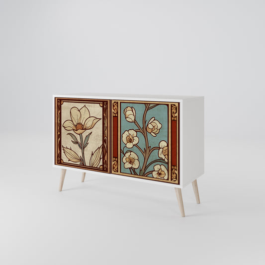 TIMELESS FLORA Madia a 2 Ante in Finitura Bianca