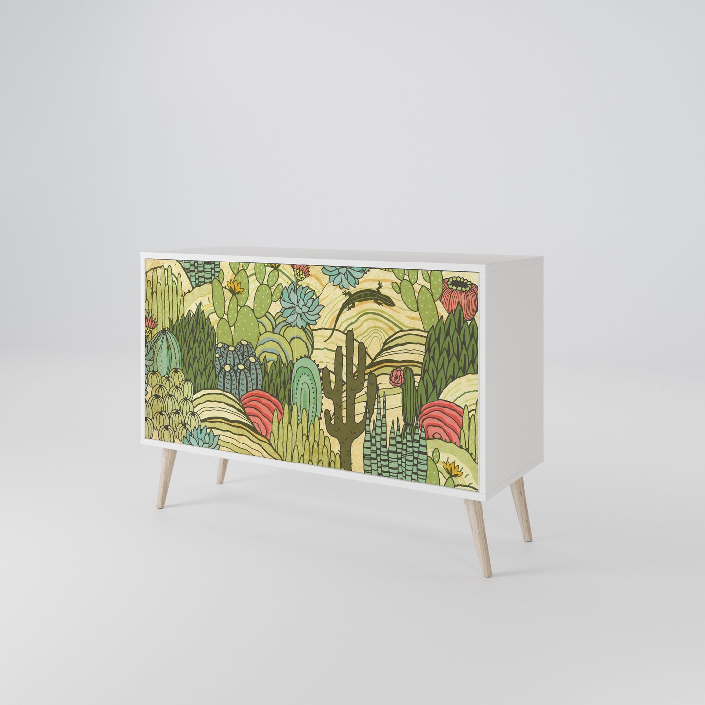 SUCCULENTS KALEIDOSCOPE Madia a 2 Ante in Finitura Bianca