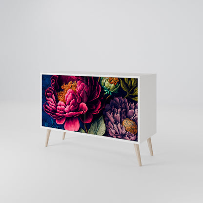 BLOOMING ELEGANCE Madia a 2 Ante in Finitura Bianca