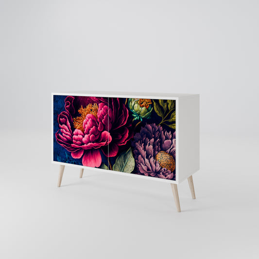 BLOOMING ELEGANCE Madia a 2 Ante in Finitura Bianca