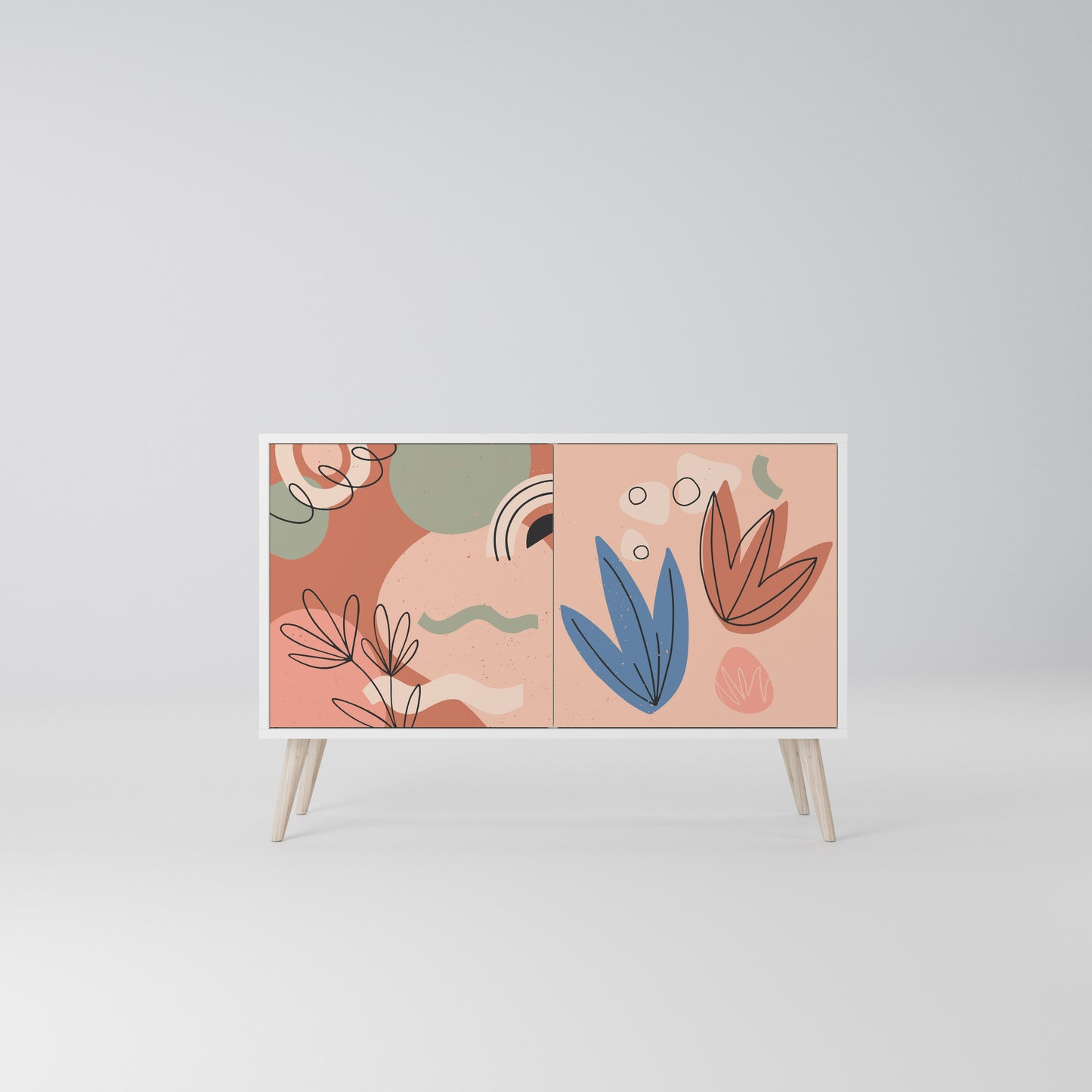 PASTEL DESTINY Madia a 2 Ante in Finitura Bianca