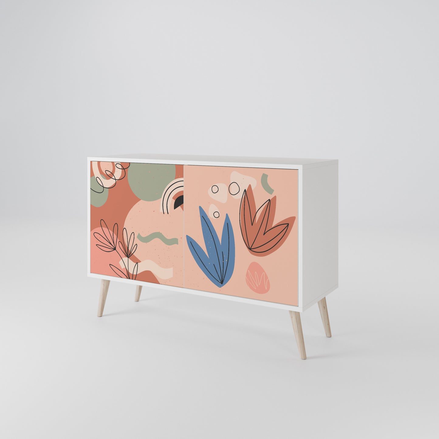 PASTEL DESTINY Madia a 2 Ante in Finitura Bianca