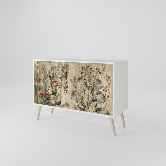 HERBAL GRACE Madia a 2 Ante in Finitura Bianca