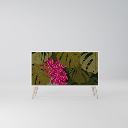 TROPICAL BEAUTY Madia a 2 Ante in Finitura Bianca