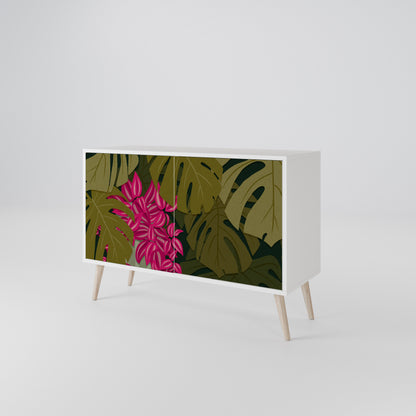 TROPICAL BEAUTY Madia a 2 Ante in Finitura Bianca