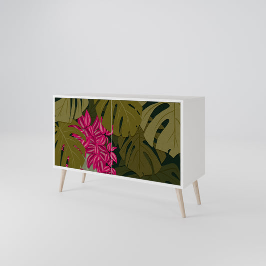 TROPICAL BEAUTY Madia a 2 Ante in Finitura Bianca