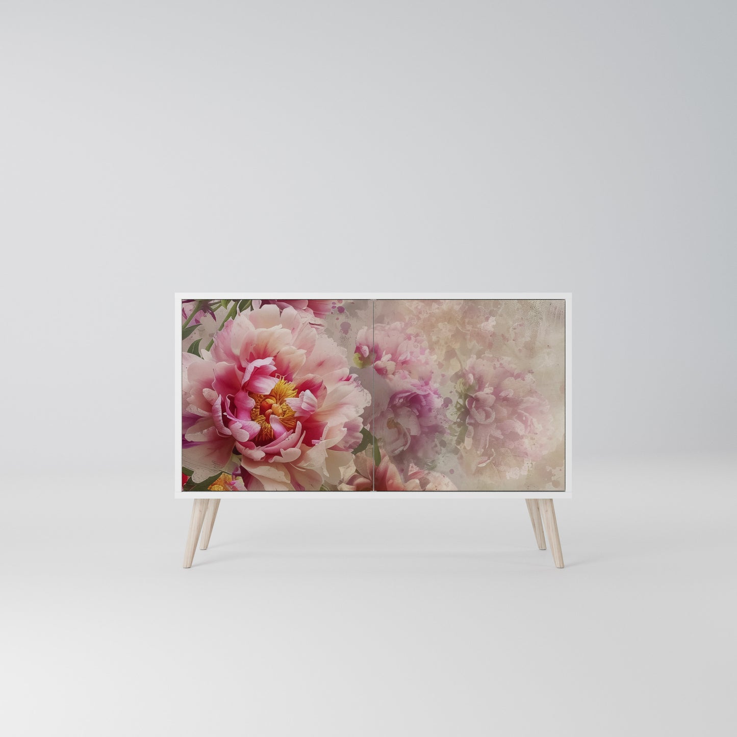 PEONY WHISPER Madia a 2 Ante in Finitura Bianca