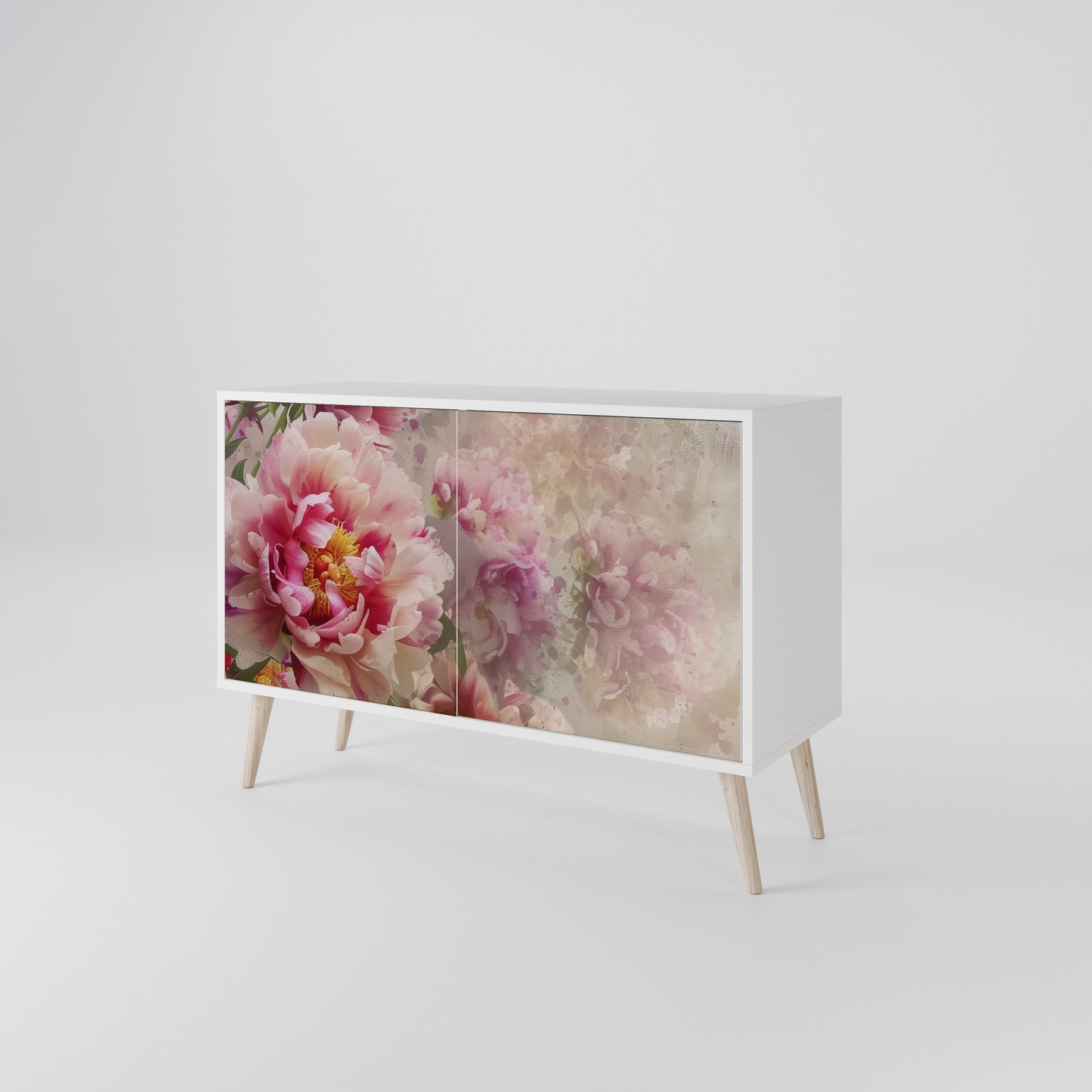 PEONY WHISPER Madia a 2 Ante in Finitura Bianca