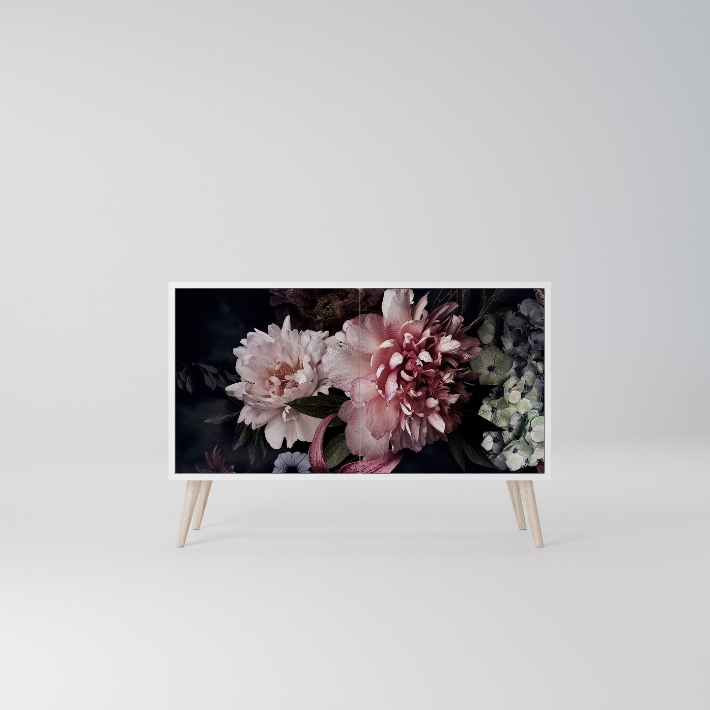 PURE BLOSSOM Madia a 2 Ante in Finitura Bianca