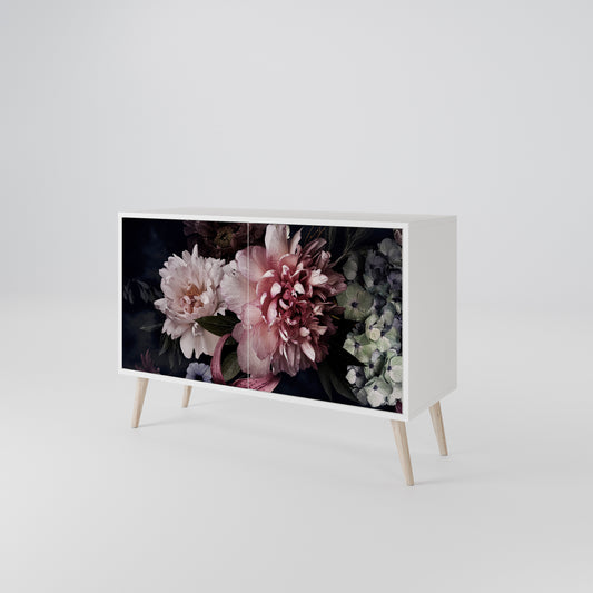 PURE BLOSSOM Madia a 2 Ante in Finitura Bianca