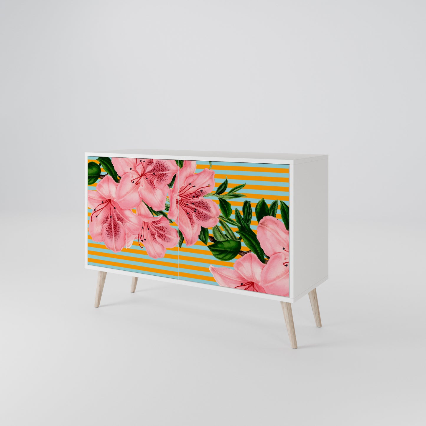 FRAGILE BEAUTY Madia a 2 Ante in Finitura Bianca