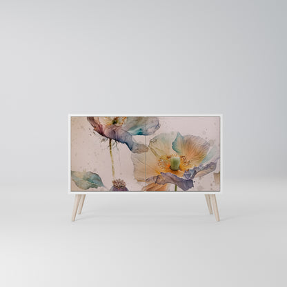 SOFTEN POPPY Madia a 2 Ante in Finitura Bianca