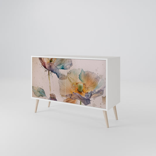 SOFTEN POPPY Madia a 2 Ante in Finitura Bianca