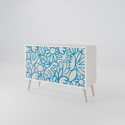 BLOOMY MORNING Madia a 2 Ante in Finitura Bianca