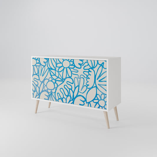 BLOOMY MORNING Madia a 2 Ante in Finitura Bianca