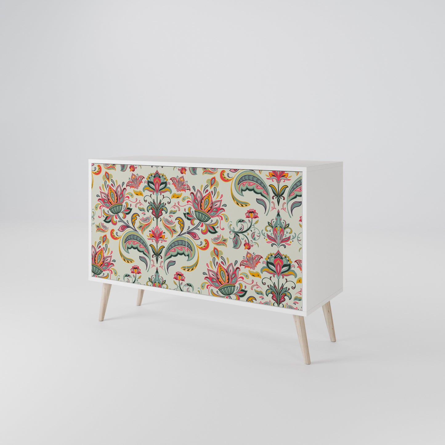 ORGANIC FOLKLORE Madia a 2 Ante in Finitura Bianca