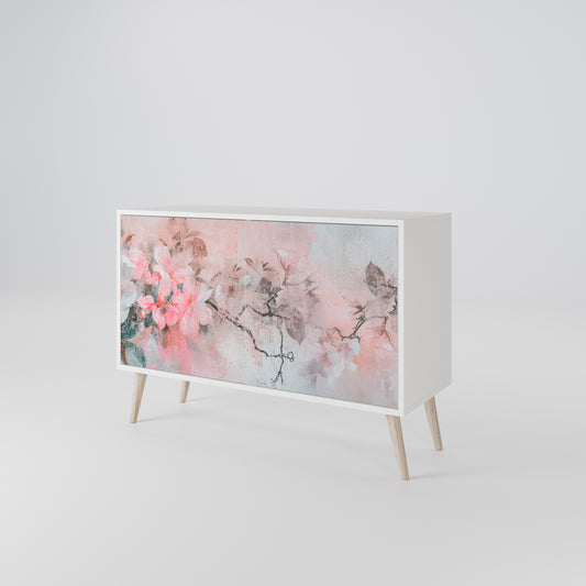 CHERRY BLOSSOM Madia a 2 Ante in Finitura Bianca