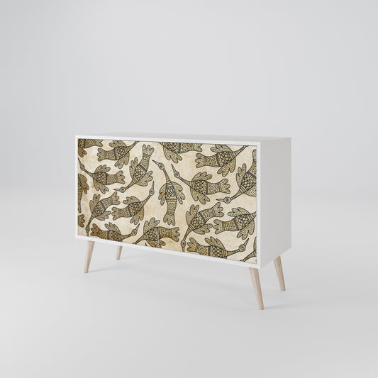 ALMONDINE SONGBIRD Madia a 2 Ante in Finitura Bianca