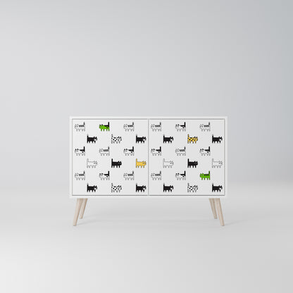 CATS COMPILATION Madia a 2 Ante in Finitura Bianca