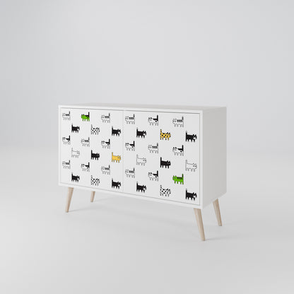 CATS COMPILATION Madia a 2 Ante in Finitura Bianca