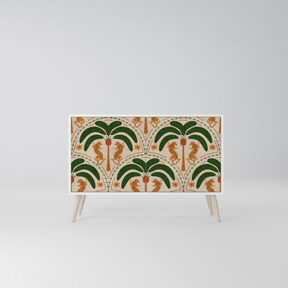 DANCING PREDATORS Madia a 2 Ante in Finitura Bianca