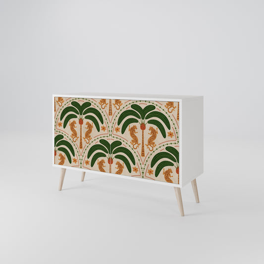 DANCING PREDATORS Madia a 2 Ante in Finitura Bianca