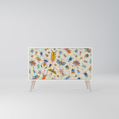 COLORFUL INSECTS Madia a 2 Ante in Finitura Bianca