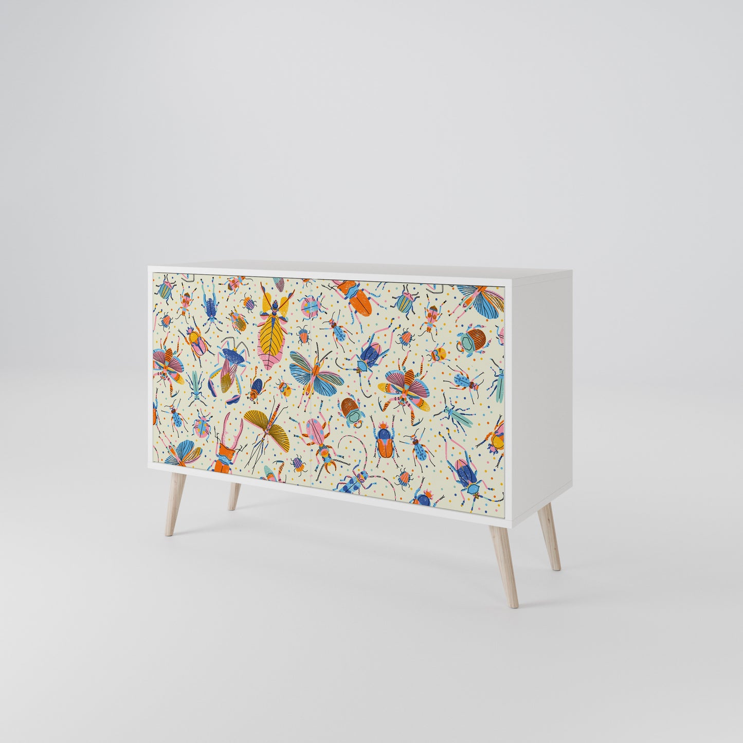 COLORFUL INSECTS Madia a 2 Ante in Finitura Bianca