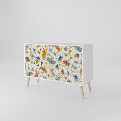 COLORFUL INSECTS Madia a 2 Ante in Finitura Bianca