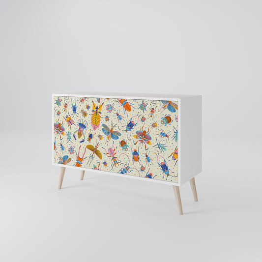 COLORFUL INSECTS Madia a 2 Ante in Finitura Bianca